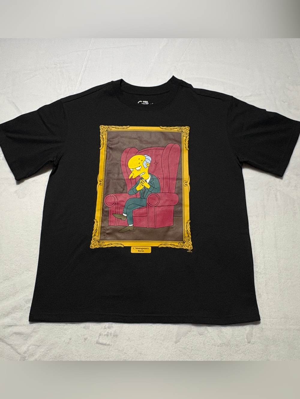 Black Graphic Tee with Mr. Burns Portrait